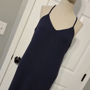 ASOS navy ribbed maxi dress